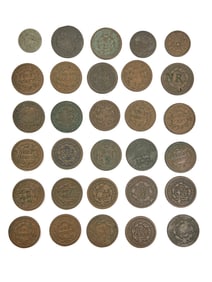 GROUP of (19th c) COUNTER STAMPED U.S. LARGE CENTS