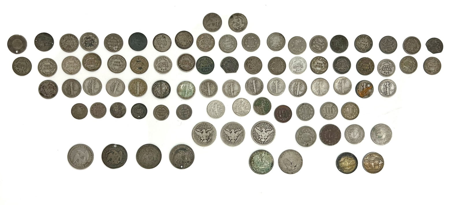 GROUPING of MOSTLY (19th/20th c) U.S. SILVER COINS (1 of 14)