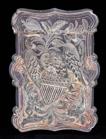 CALLING CARD CASE ENGRAVED with AMERICAN EAGLE