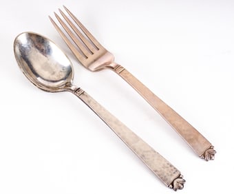 OLD NEWBURY CRAFTERS STERLING FORK & SPOON