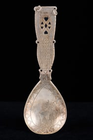 ENGRAVED SWEDISH SILVER REINDEER SPOON