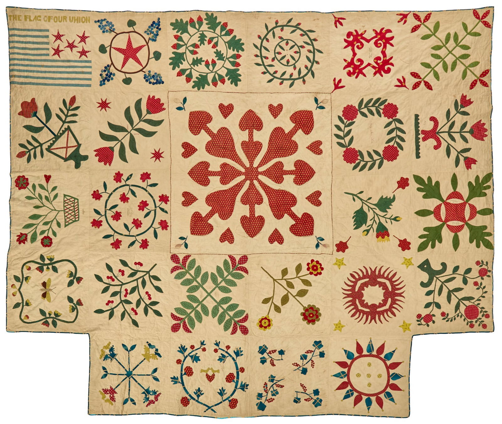 EXCEPTIONAL (1845-1846) BALTIMORE ALBUM QUILT (1 of 20)