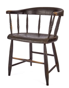 (19TH C.) R.V. CUNNINGHAM WINDSOR CAPTAIN'S CHAIR