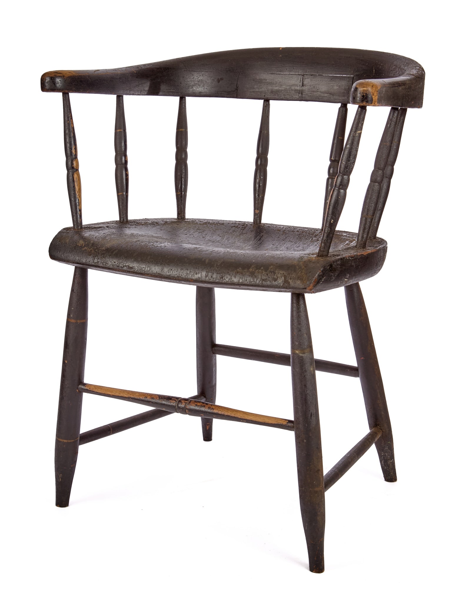 (19TH C.) R.V. CUNNINGHAM WINDSOR CAPTAIN'S CHAIR (1 of 10)
