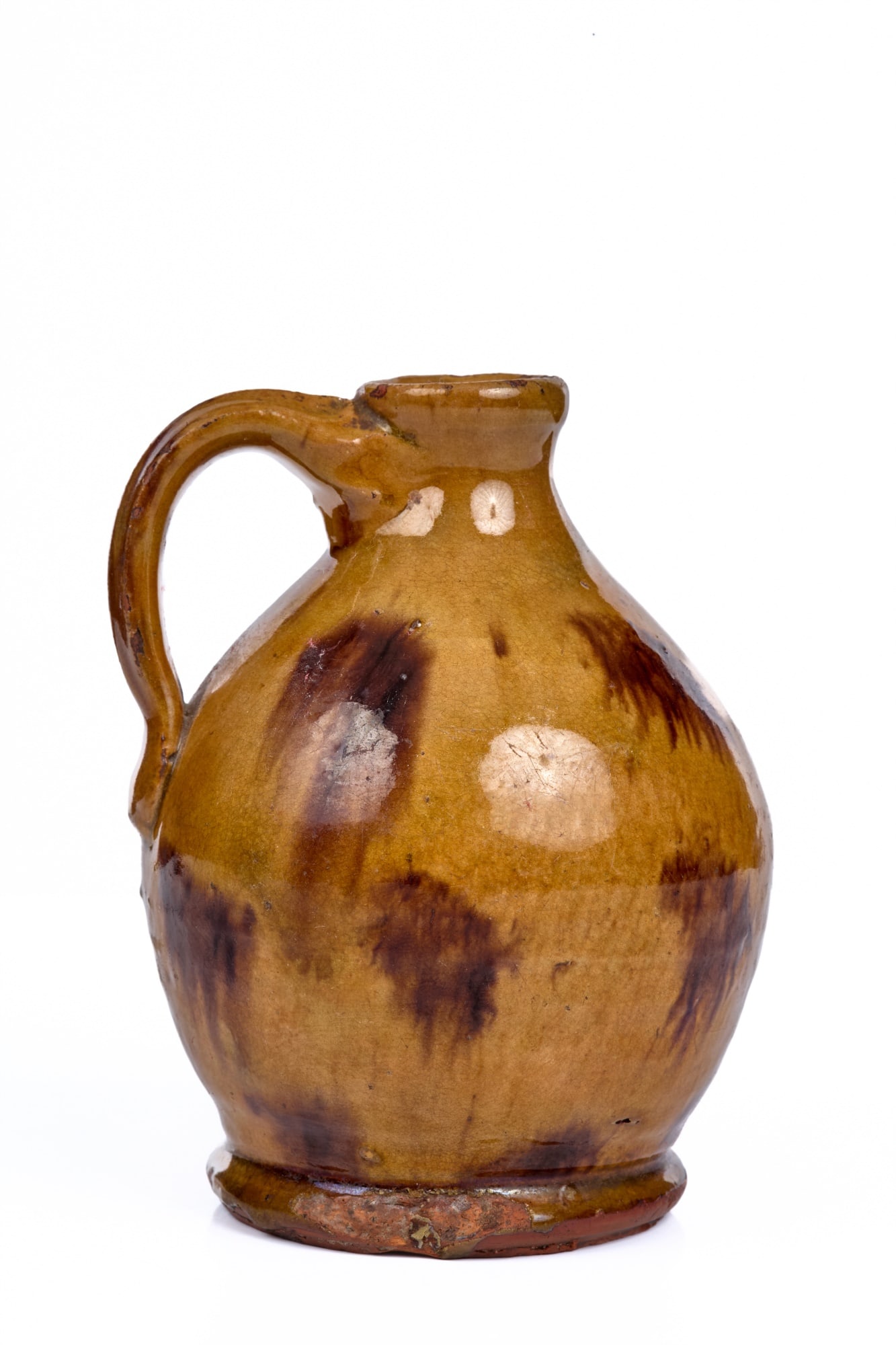 MINIATURE (19th c) GLAZED REDWARE JUG (1 of 4)