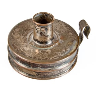 (19th c) ENGLISH SILVER on COPPER TINDERBOX