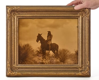 EDWARD S. CURTIS "THE SCOUT- APACHE" OROTONE PRINT
