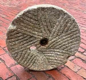 (19thc) QUARTER DRESSED GRANITE MILLSTONE
