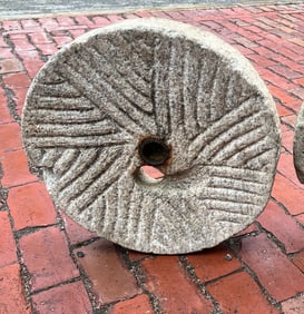 (19thc) QUARTER DRESSED GRANITE MILLSTONE