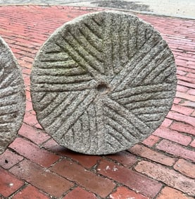 (19thc) QUARTER DRESSED GRANITE MILLSTONE