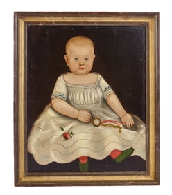 IMPORTANT (19thc) AMERICAN FOLK ART PORTRAIT