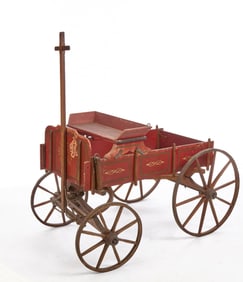FANCY GOAT CART in STENCILED RED PAINT