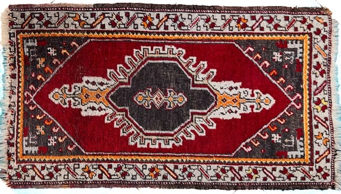 HAND WOVEN OUSHAK ORIENTAL THROW RUG