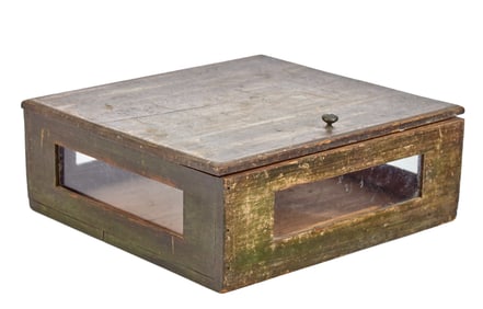 (19th c) PAINTED TABLETOP DISPLAY CASE