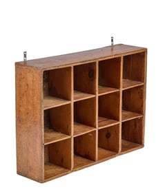 HANGING SHELF with (12) PIGEON HOLES