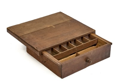 (19th c) RETAILER'S WOODEN TILL DRAWER