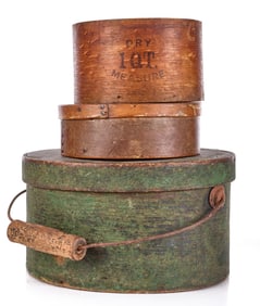THREE (19th c) PINE PANTRY BOXES
