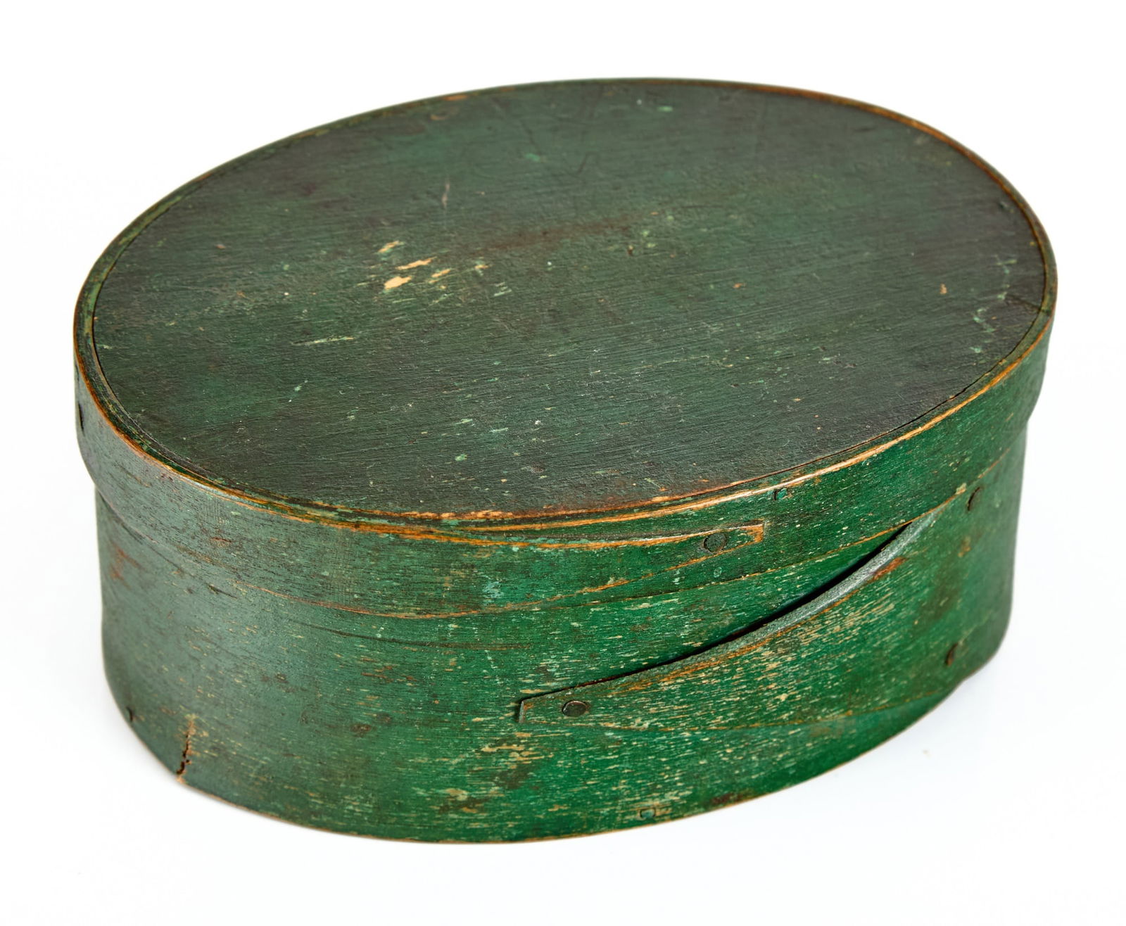 SMALL (19th c) PINE PANTRY BOX in HUNTER GREEN (1 of 5)