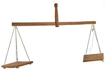 (19th c) OAK BALANCE SCALE