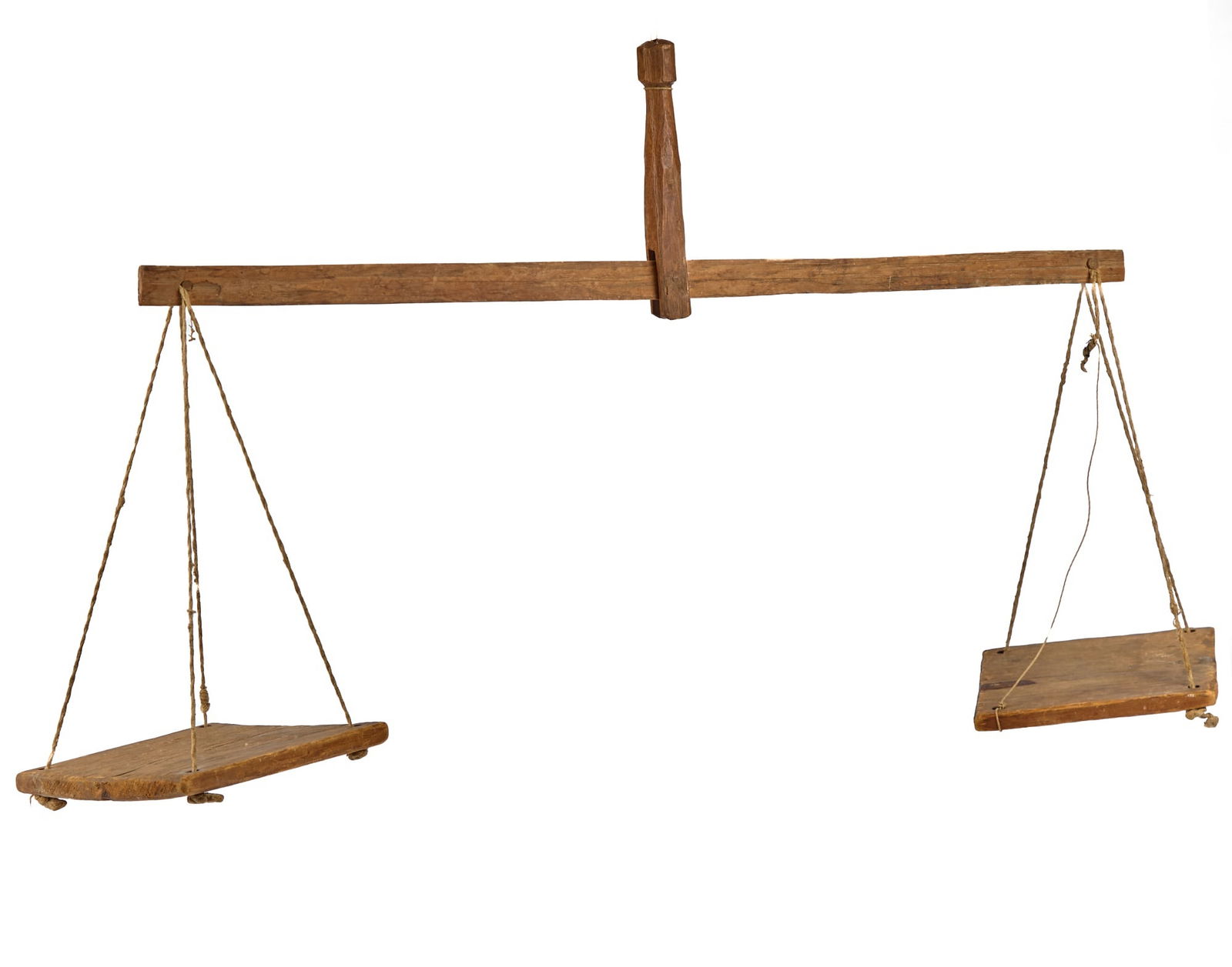 (19th c) OAK BALANCE SCALE (1 of 5)