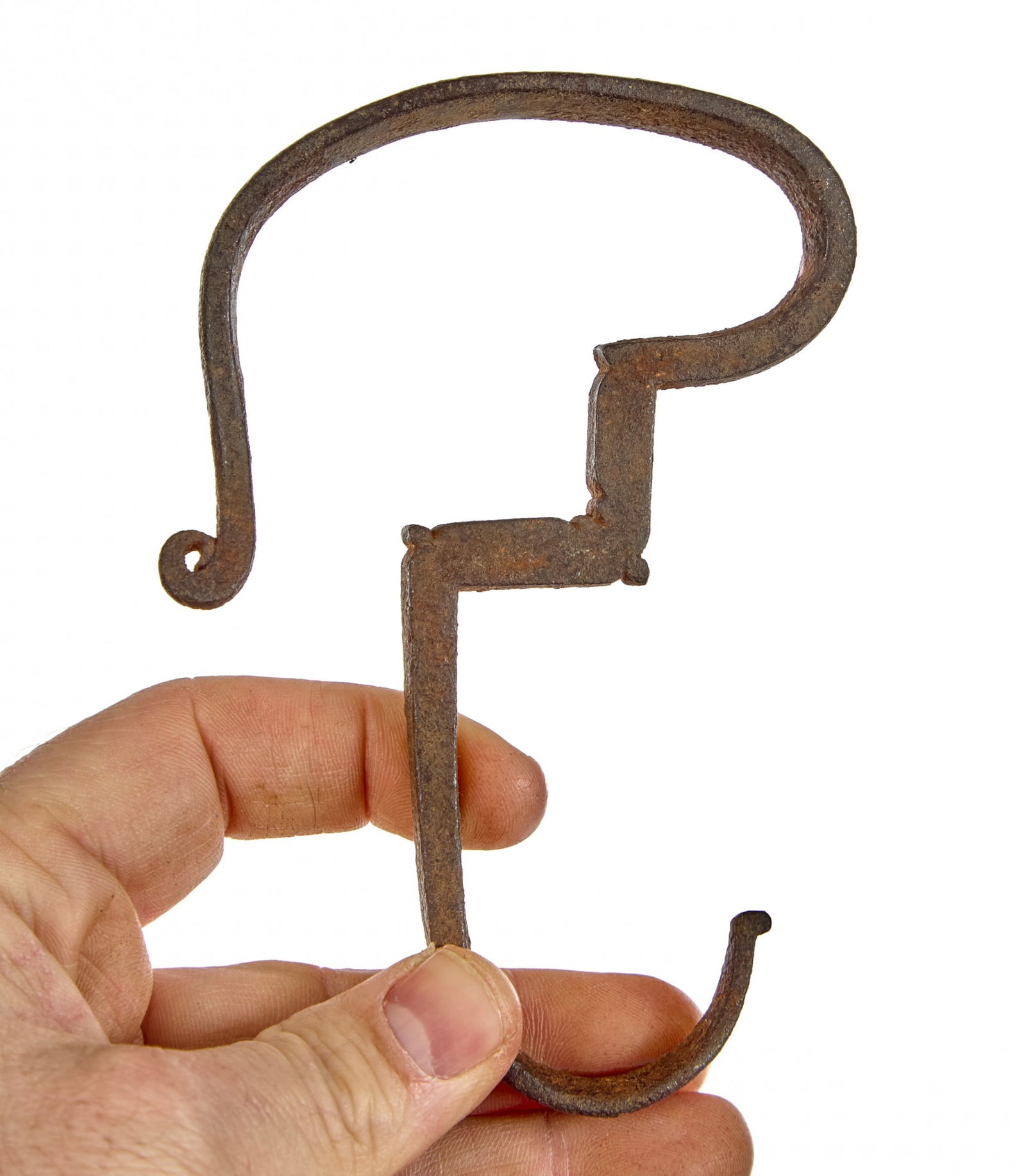 EXCEPTIONAL EARLY WROUGHT IRON POT LIFTER (1 of 5)