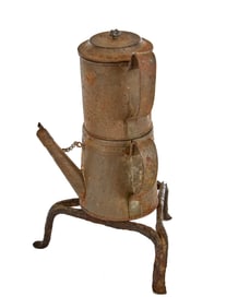 MINIATURE TIN PERCOLATOR & KETTLE STAND