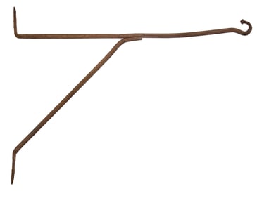WROUGHT IRON CRANE with SHAPED TIP