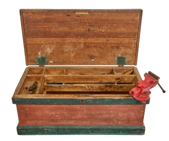 PANELED CARPENTER'S CHEST FITTED for HANDTOOLS