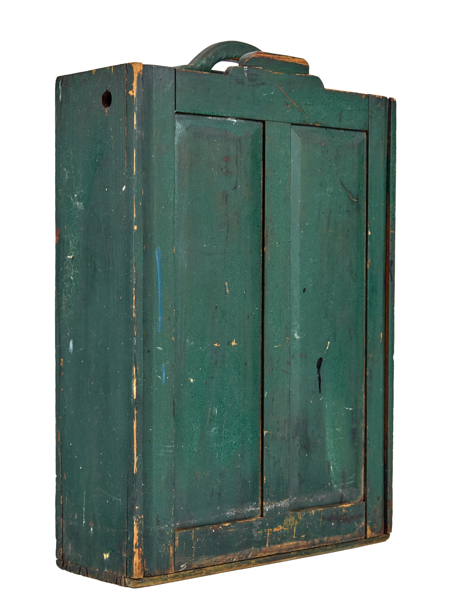 (19th c) FARRIER'S TOOL CHEST IN GREEN PAINT (1 of 8)