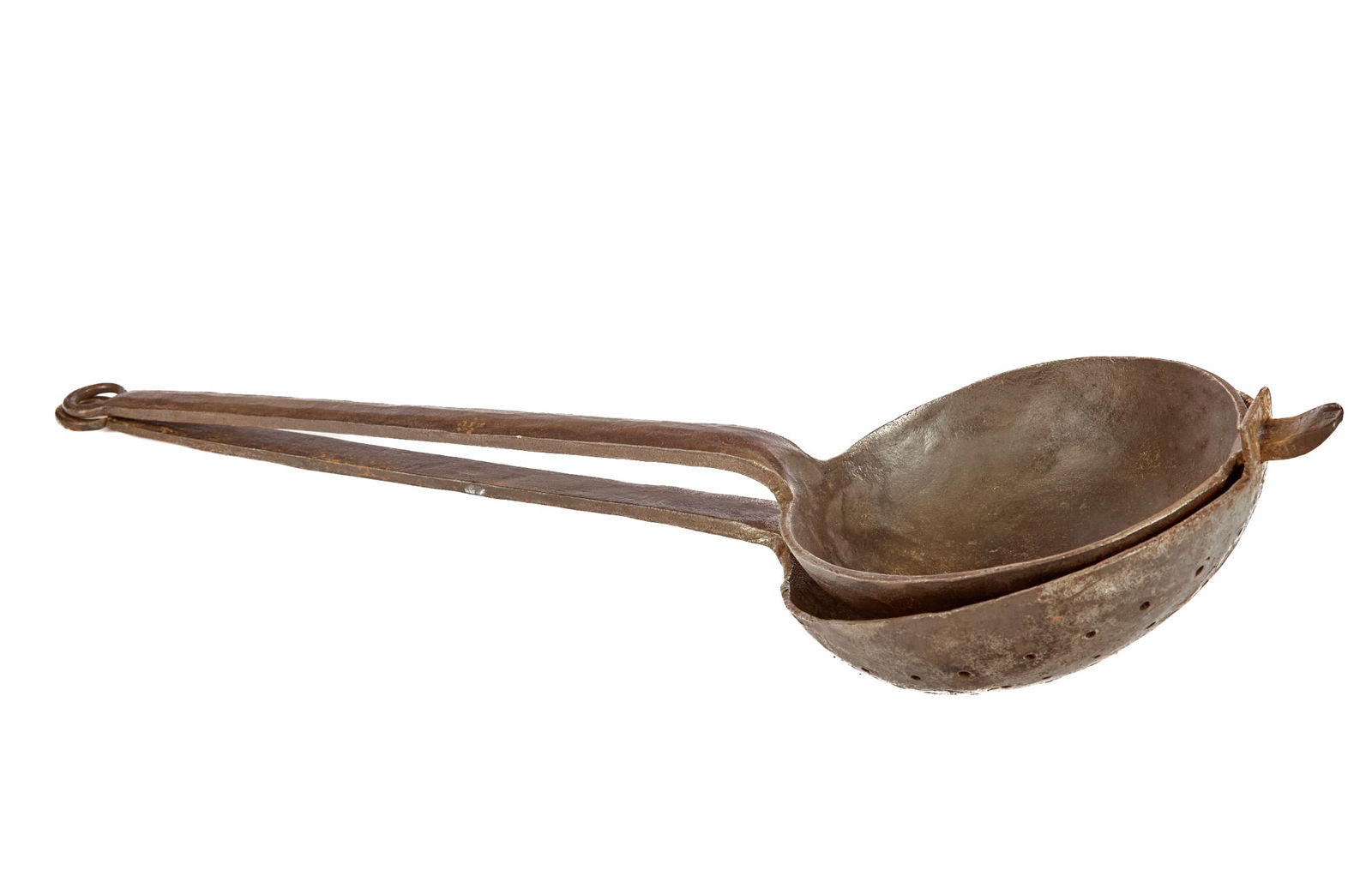 (19th c) WROUGHT IRON STRAINER PRESS (1 of 4)