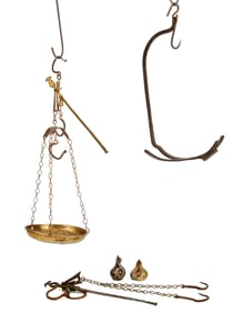 ANTIQUE SCALES, COUNTER WEIGHTS, & SCALE HANGER
