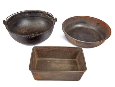 (3) PIECES of CAST IRON COOKWARE