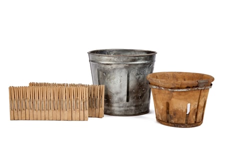 L. RESNICK & SONS STEEL BERRY BUCKET & CLOTHESPINS