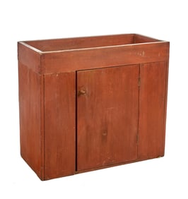 (19th c) DRY SINK in RED PAINT