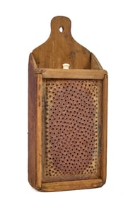 (19th c) WALL-HANGING COUNTRY PINE GRATER BOX