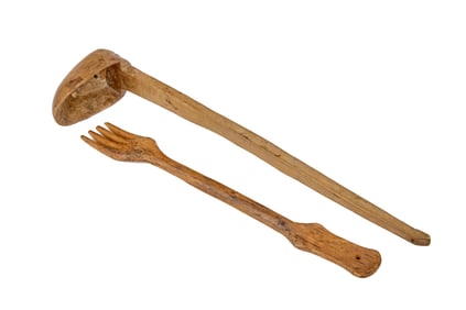 COUNTRY PRIMITIVE DIPPER & LARGE FORK