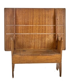(19th c) VINEGAR GRAIN PAINTED HUTCH TABLE