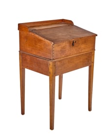 (18th c) PINE LIFT TOP SCHOOLMASTER DESK