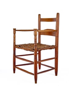 COUNTRY PRIMITIVE ARMCHAIR with SPLIT ASH SEAT