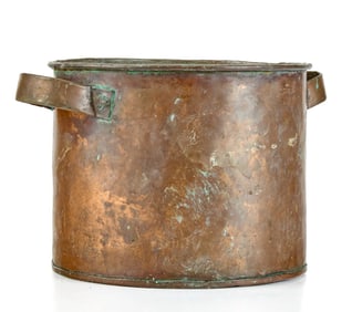 SMALL (19th c) COPPER STOCK POT