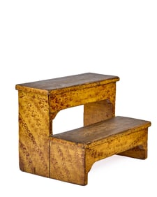 (19th c) GRAIN PAINTED BED STEPS