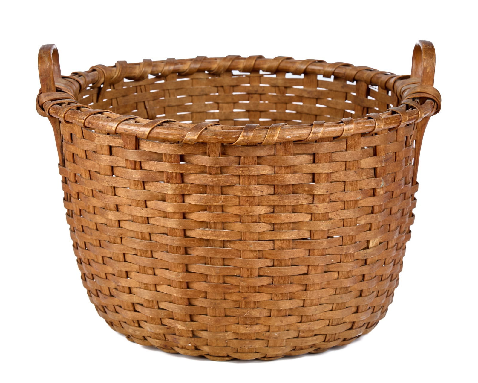 LARGE ROUND (2) HANDLE SPLIT ASH BASKET (1 of 6)