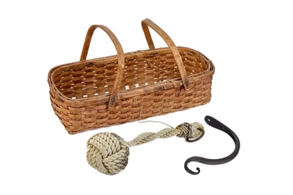 SPLIT ASH (2) SWING HANDLED BASKET etc