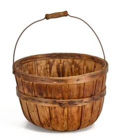 BENT OAK SWING HANDLE APPLE BASKET