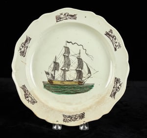 LIVERPOOL TRANSFERWARE PLATE circa 1800
