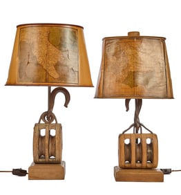 (2) BLOCK TABLE LAMPS