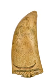 1837 SCRIMSHAW SUSAN'S TOOTH with AMERICAN SHIP
