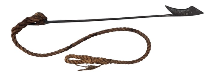 (19th c) WROUGHT IRON DARTING GUN HARPOON
