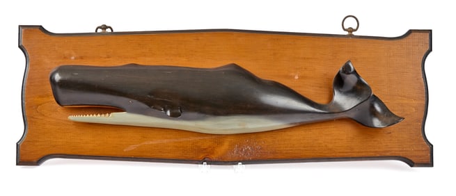 CARVED and PAINTED SPERM WHALE by M.GRACIE