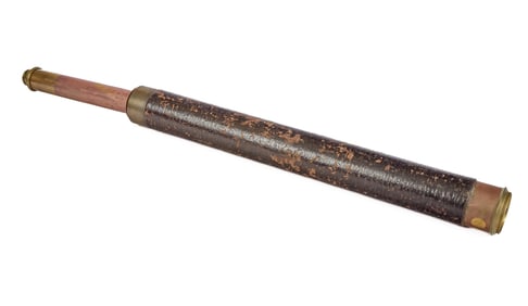SINGLE DRAW LEATHER-BOUND MARINE TELESCOPE